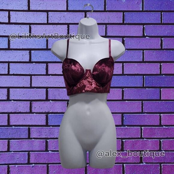 Victoria Secret Lined Demi Velvet Balconette Bra(P004)-Size 34B for Women - Picture 3 of 8